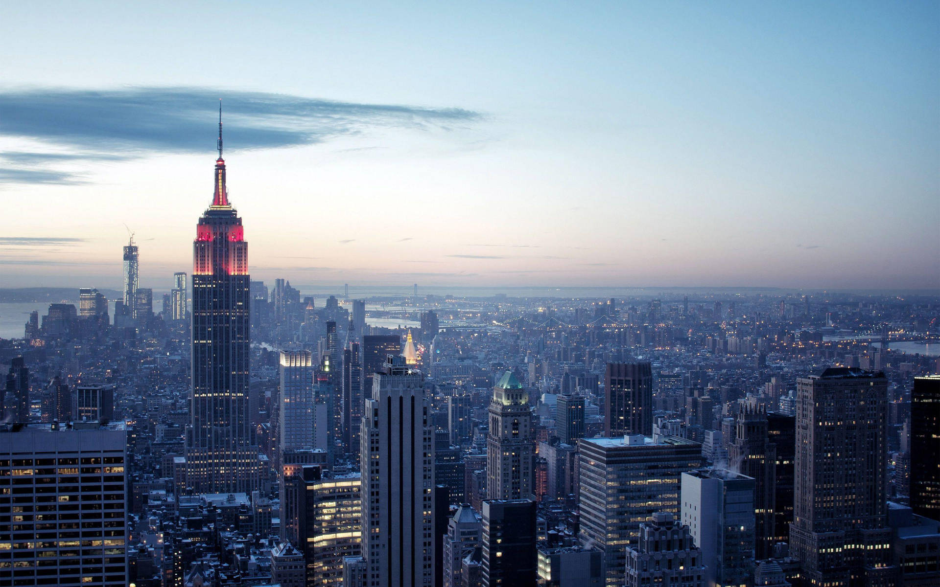 Aerial View Of The Empire State Building In New York City Wallpaper