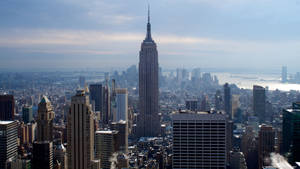 Aerial View Of The Iconic Empire State Building In New York Wallpaper