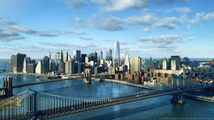 New York City Skyline Freedom Tower Wallpaper
