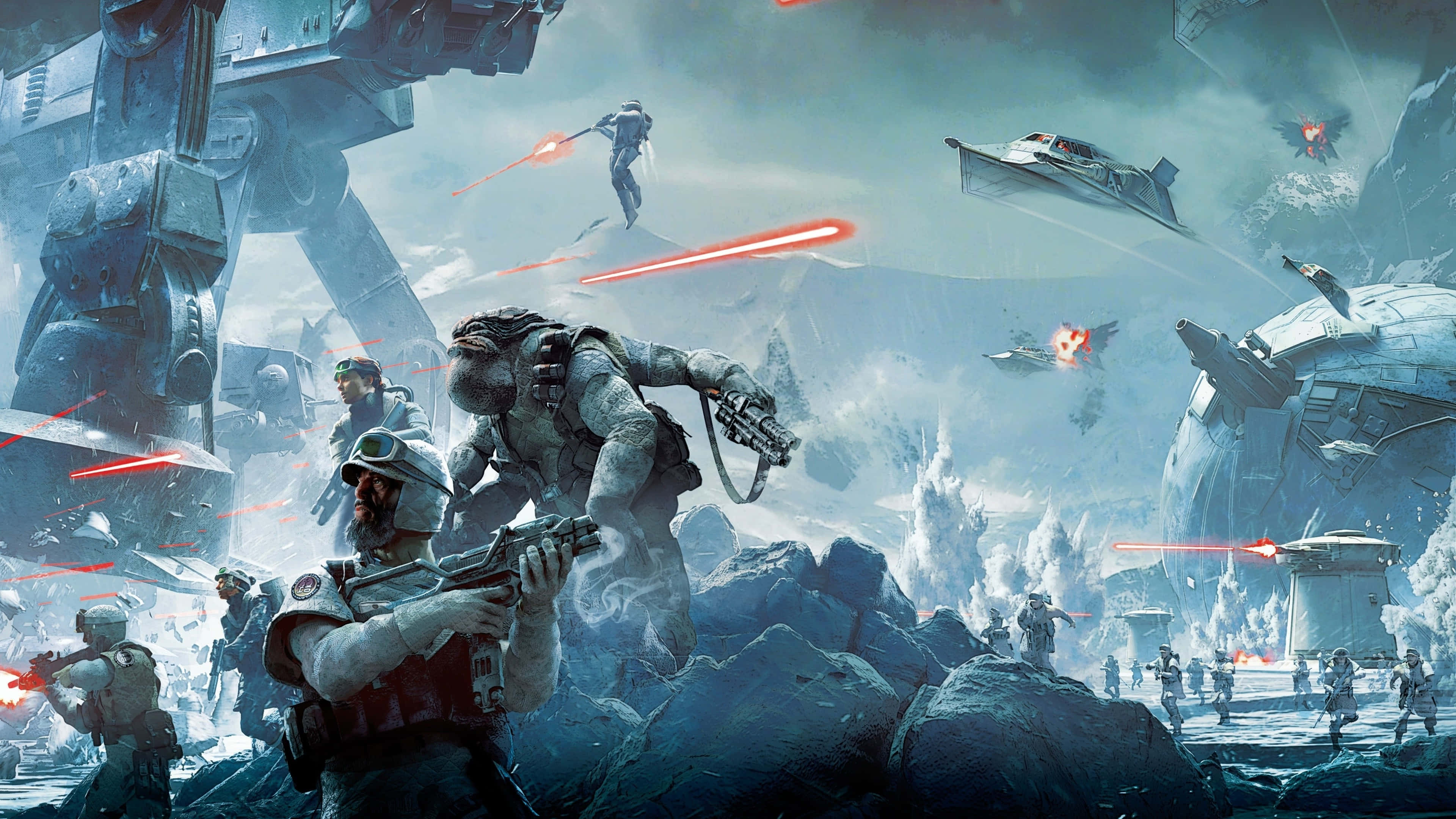 Star Wars Battle Scene Ultra Wide Wallpaper WallpapersOK