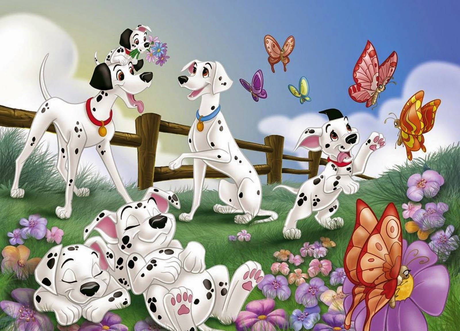 101 Dalmatians Farm Bonding Wallpaper