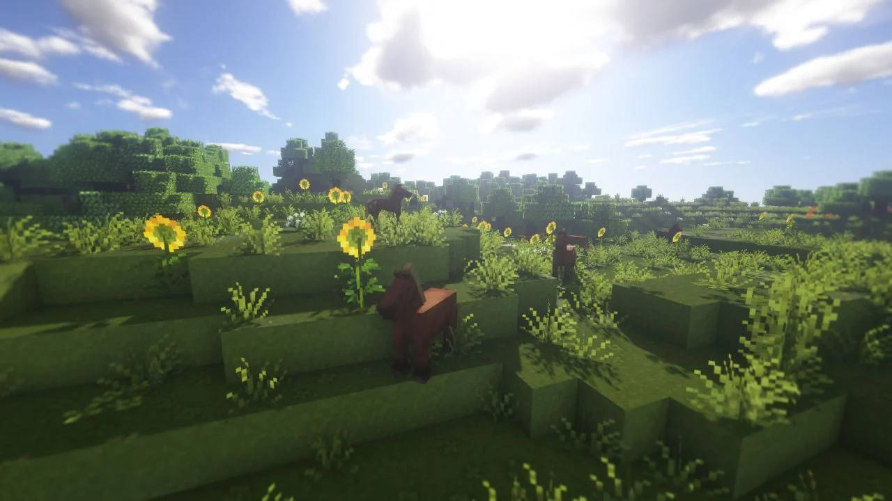 1280x720 Minecraft Sunflower Field Wallpaper