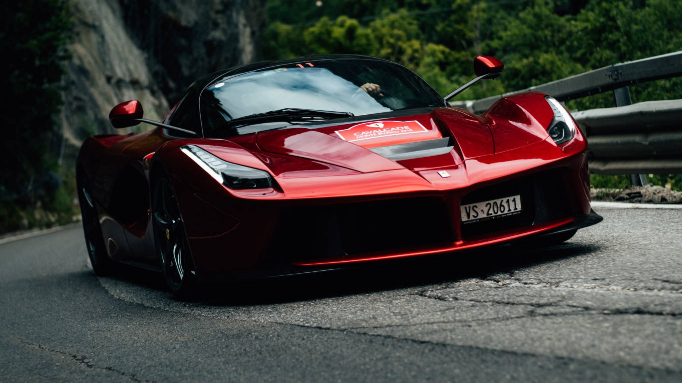 1366x768 Ferrari Hd Dark Red Laferrari Wallpaper