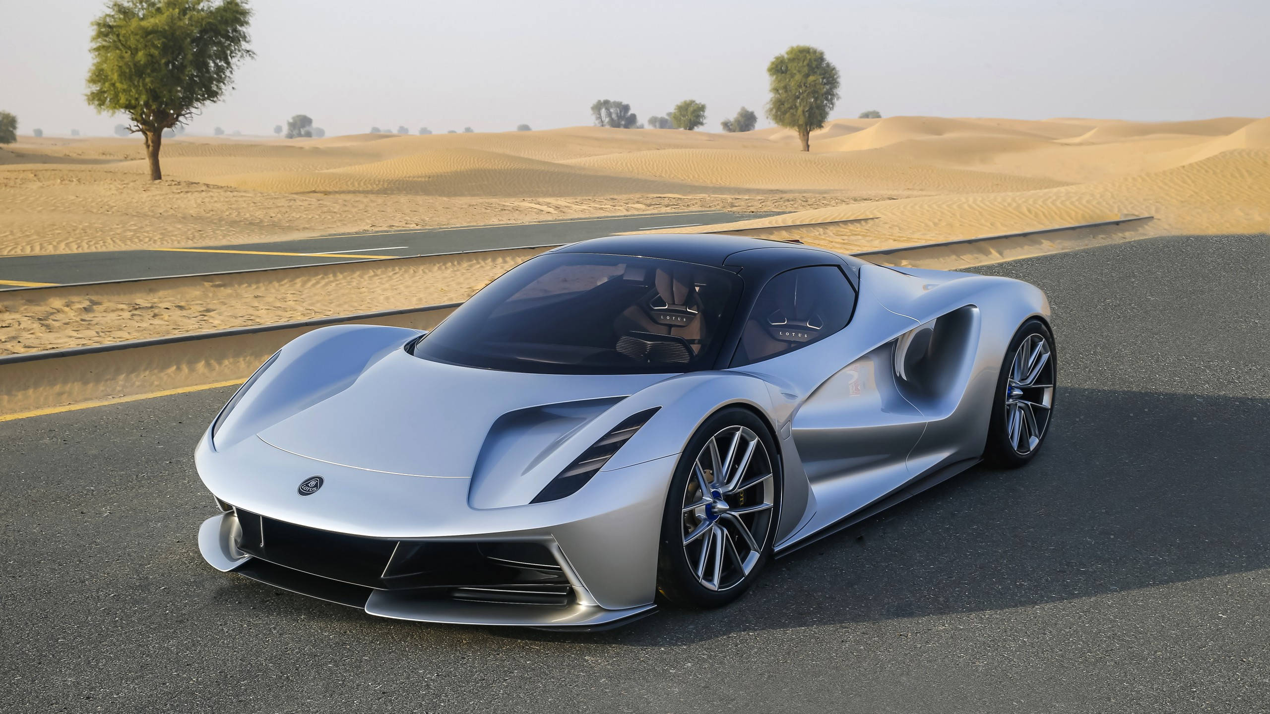 2560x1440 Car Silver Lotus Evija Wallpaper