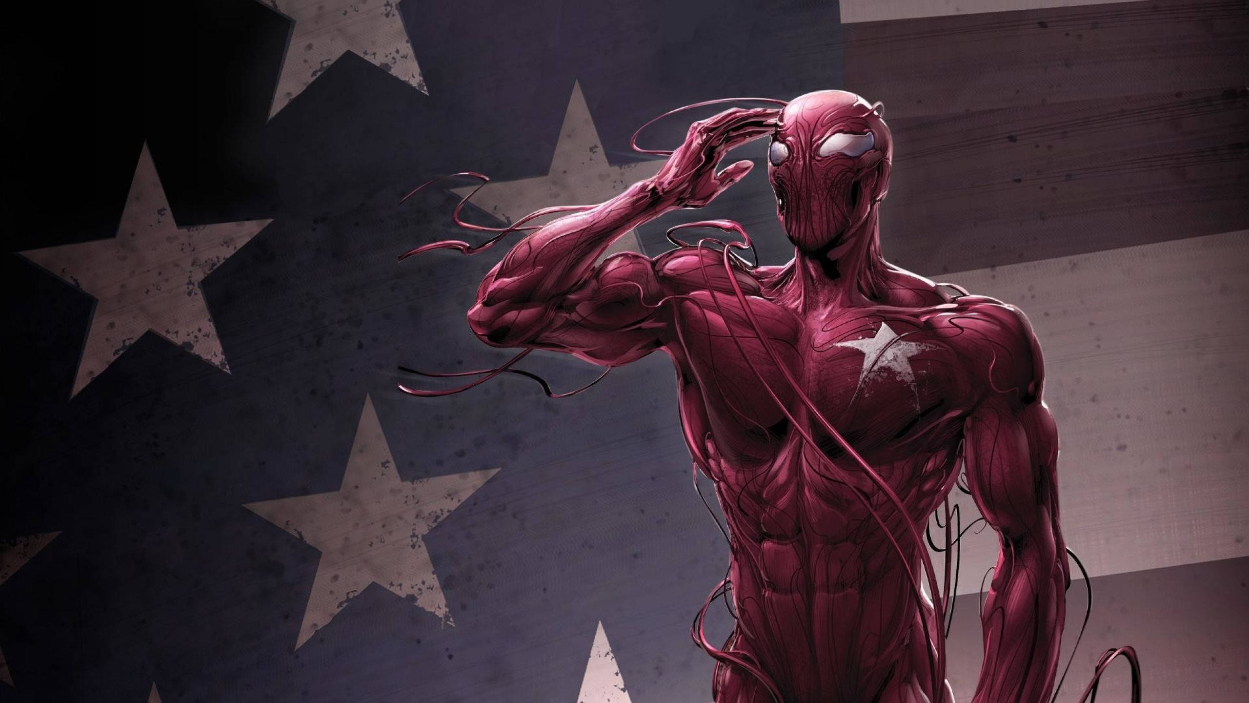 2560x1440 Marvel Carnage Us Flag Wallpaper