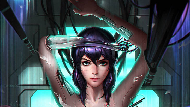 3d Anime Ghost In The Shell 8k Wallpaper