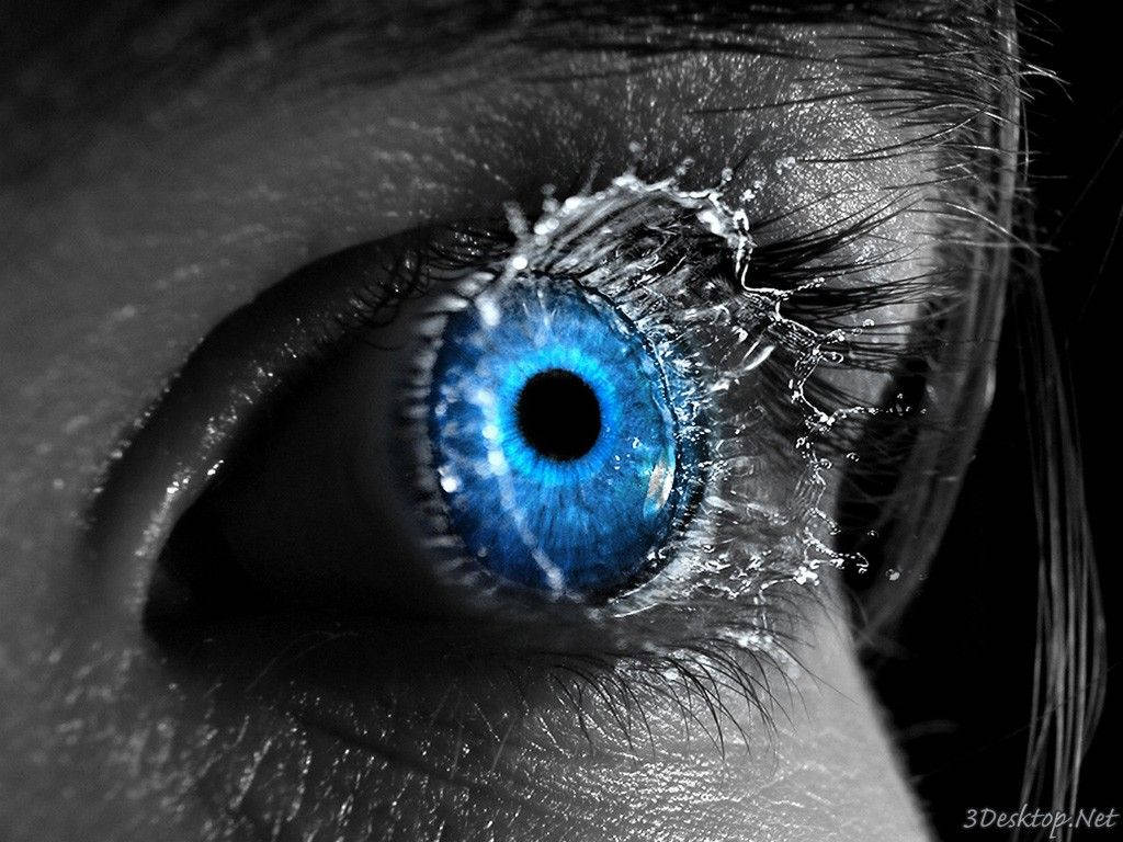 3d Blue Watery Eye Wallpaper