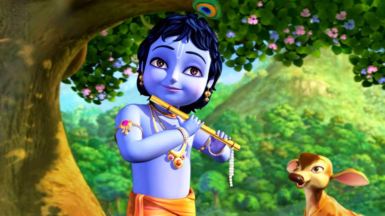 3d Cartoon Krishna Wallpaper