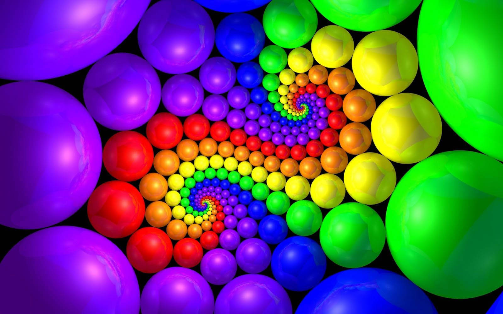 3d Colorful Balls In Swirling Design Wallpaper