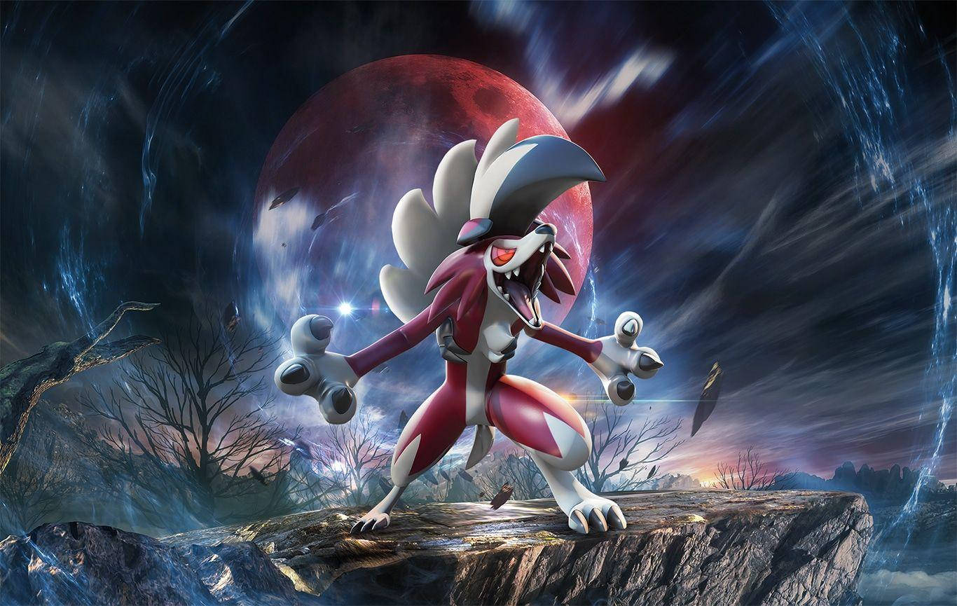 3d Lycanroc Midnight Wallpaper