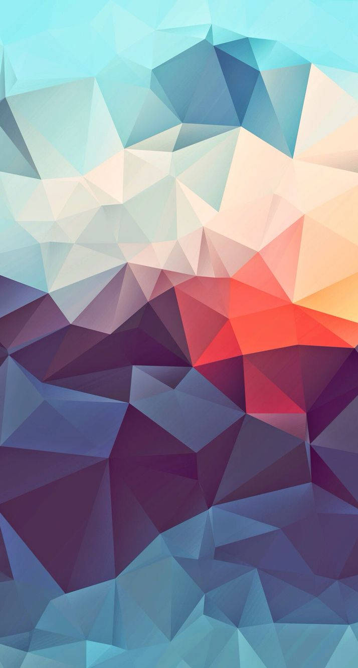 3d Phone Colorful Geometric Art Mountains Wallpaper