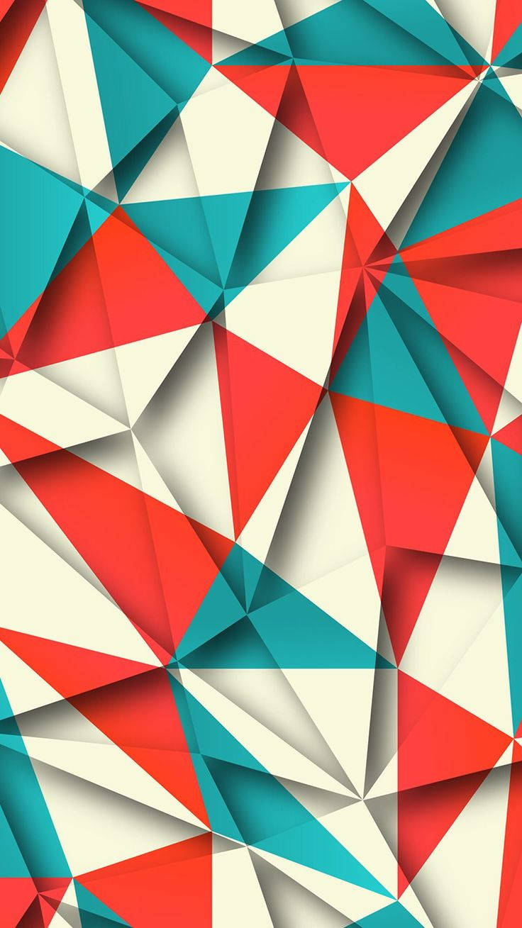 3d Phone Geometric Shapes Paper Folds Wallpaper