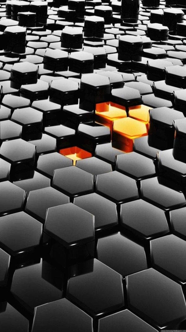 3d Phone Honeycomb Tiles Wallpaper