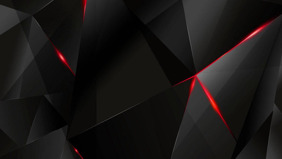 3d Red And Black Polygon Pattern Wallpaper