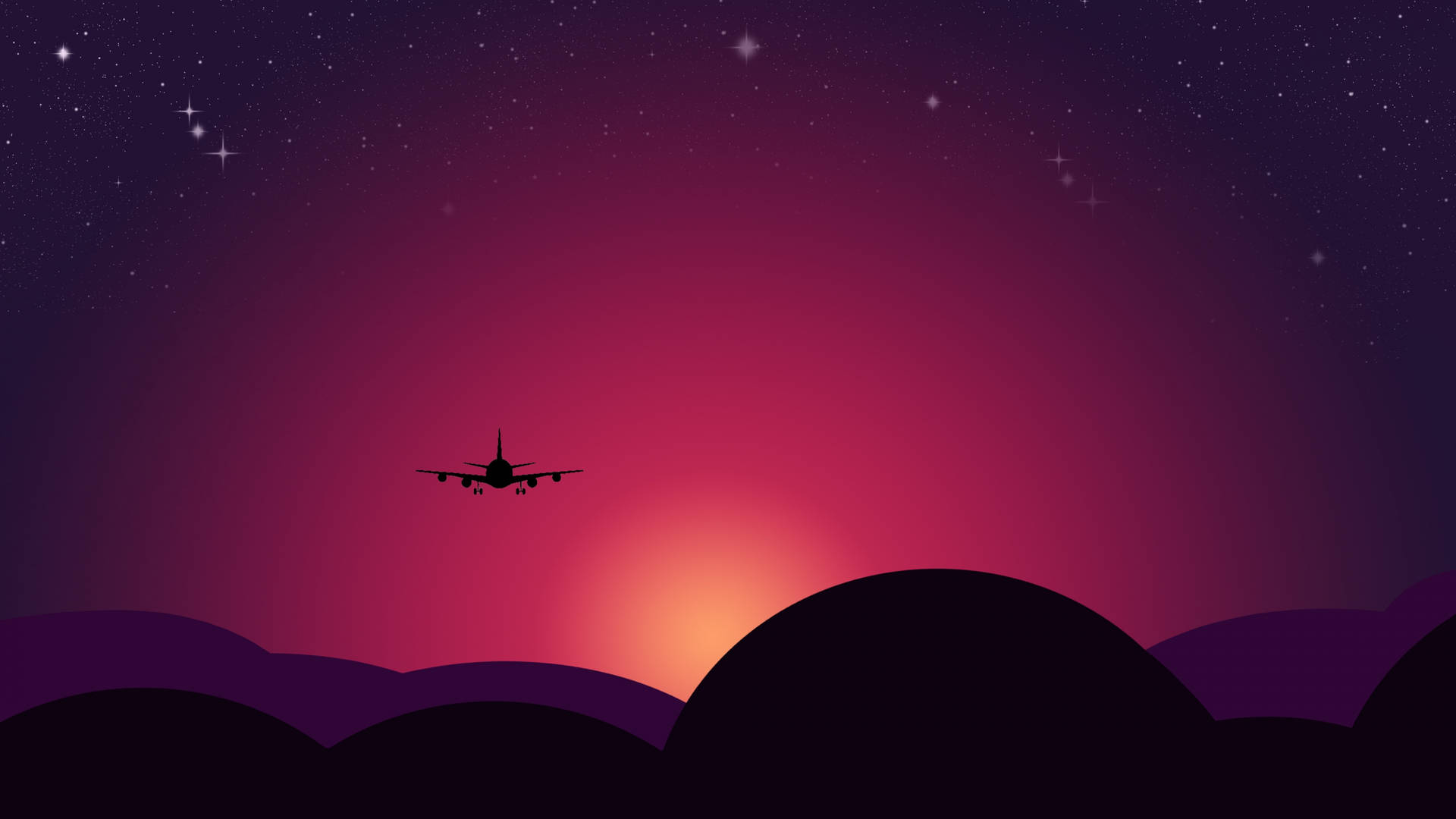 4d Ultra Hd Airplane Sunset Wallpaper