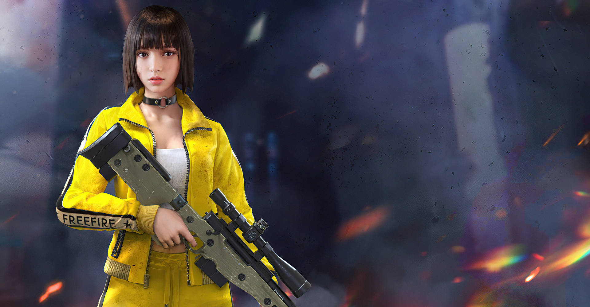 4k Free Fire Character Kelly Rifle Wallpaper