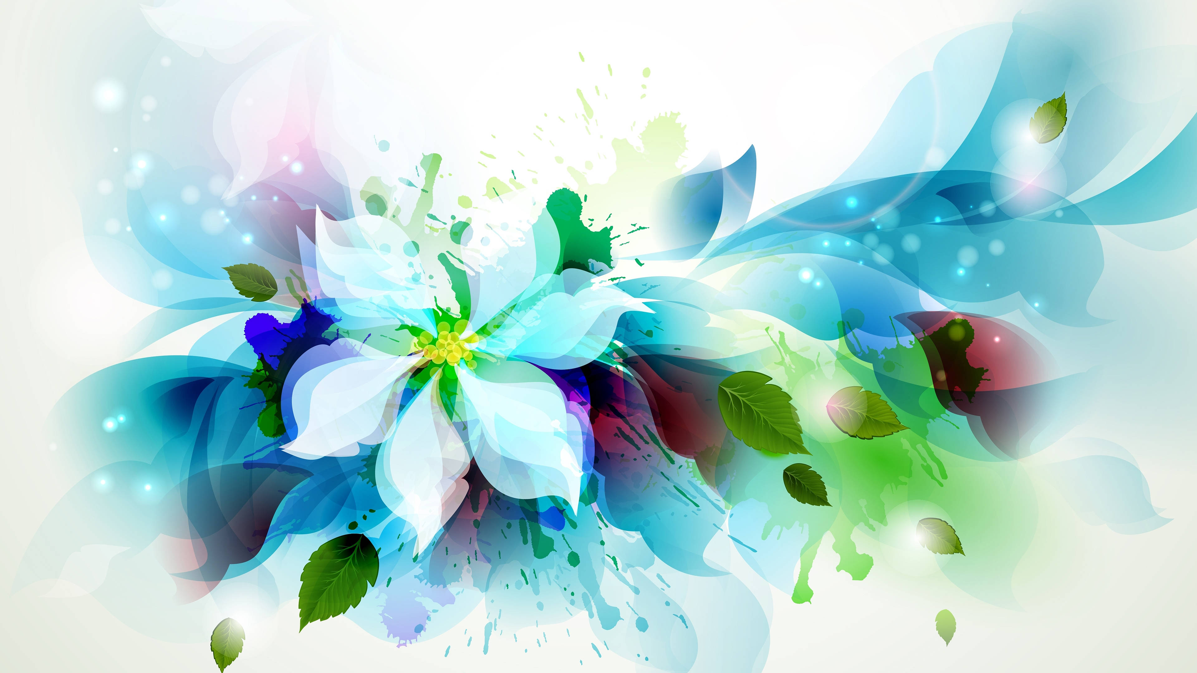 4k Green Artistic Flower Wallpaper