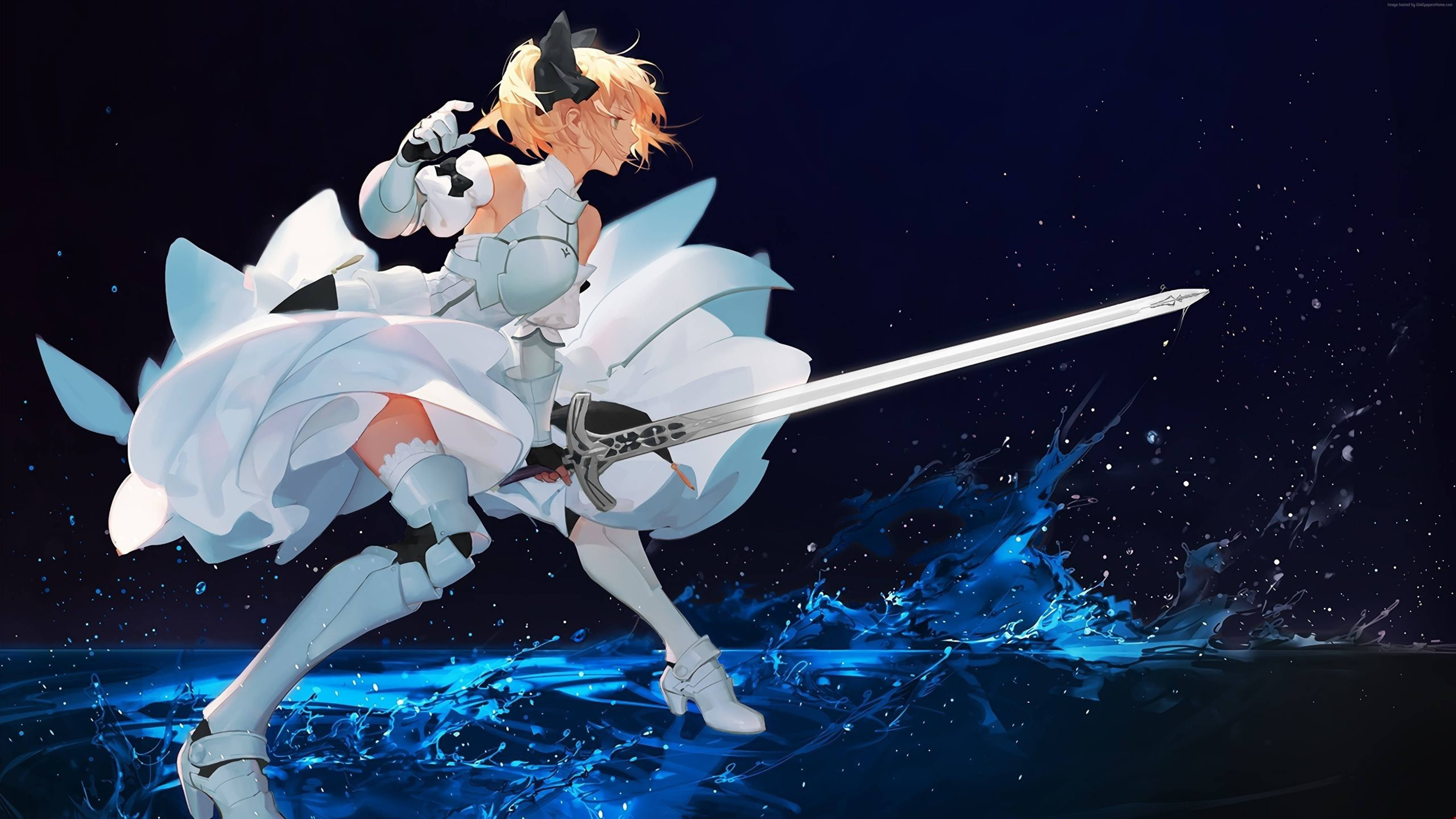 4k Pfp Swordswoman Saber Lily Wallpaper