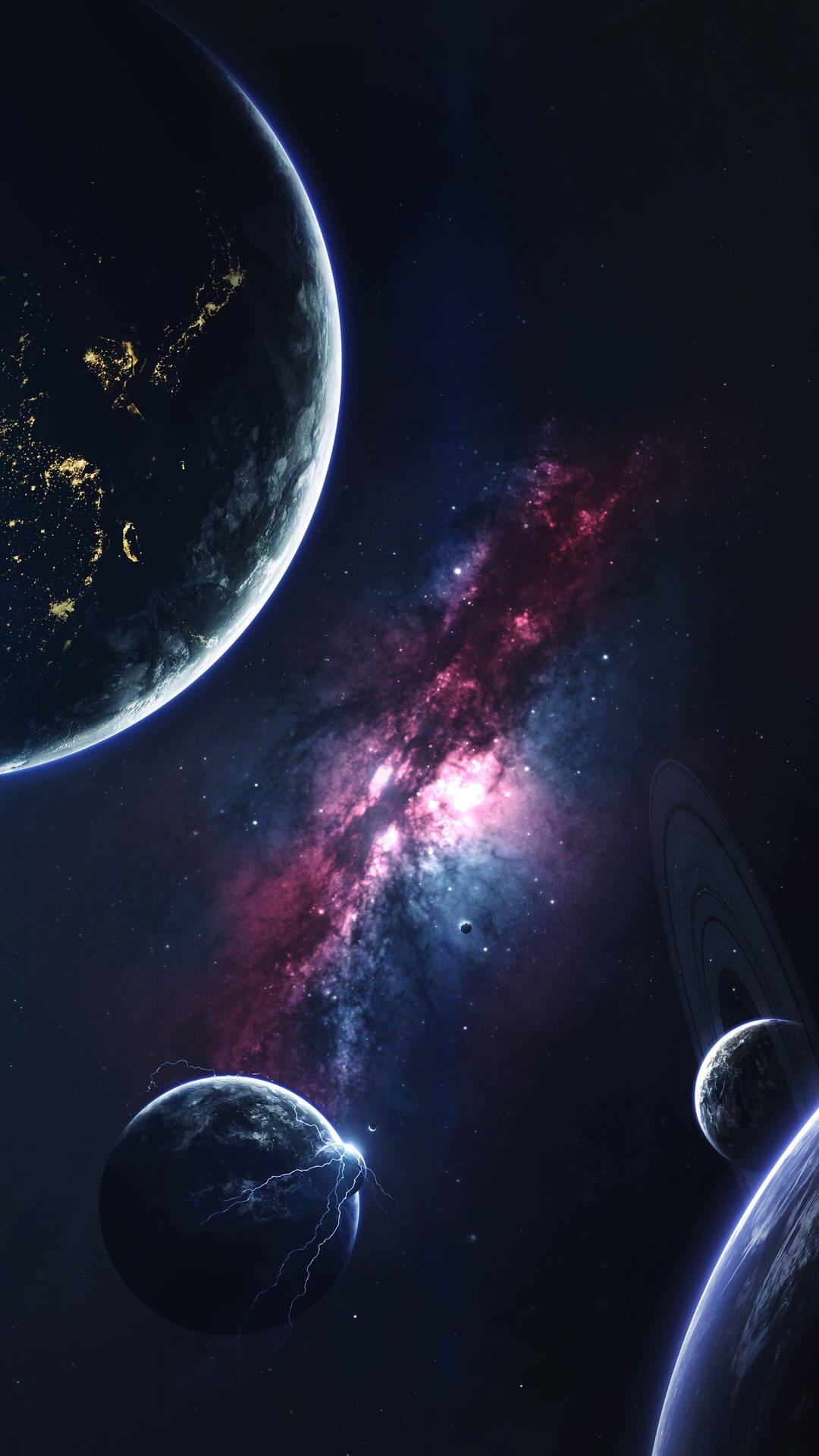 4k Phone Background Planets In Galaxy Wallpaper WallpapersOK