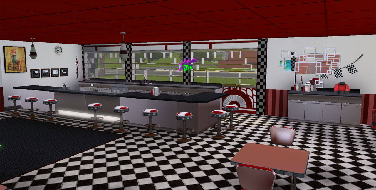 50s Diner 3d Rendition Wallpaper