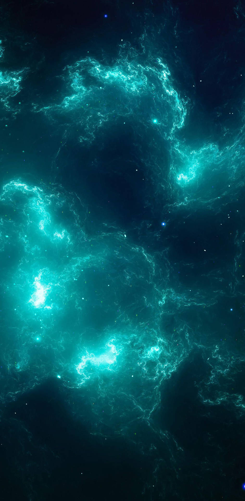8k Iphone Nebula Blue Wallpaper