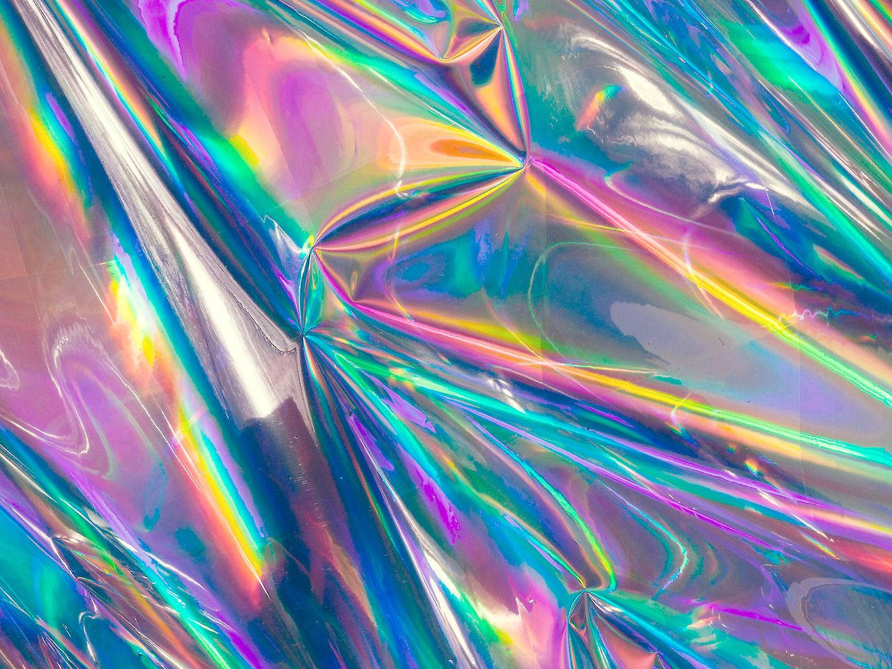 90s Aesthetic Holographic Rainbow Wallpaper