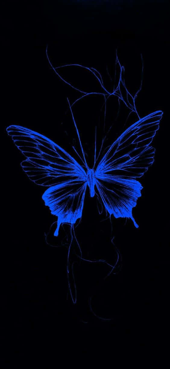 A Beautiful And Vibrant Butterfly Sits Atop A Purple And White Flower Wallpaper
