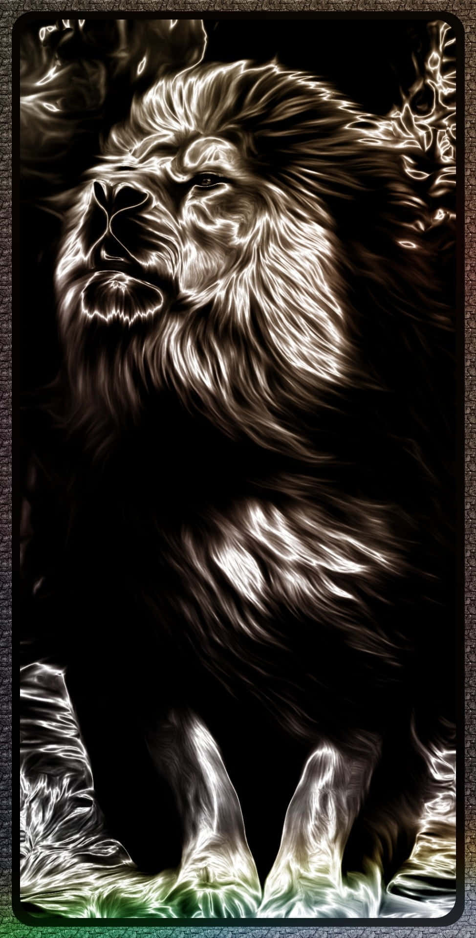 A Black And White Image Of A Lion Wallpaper