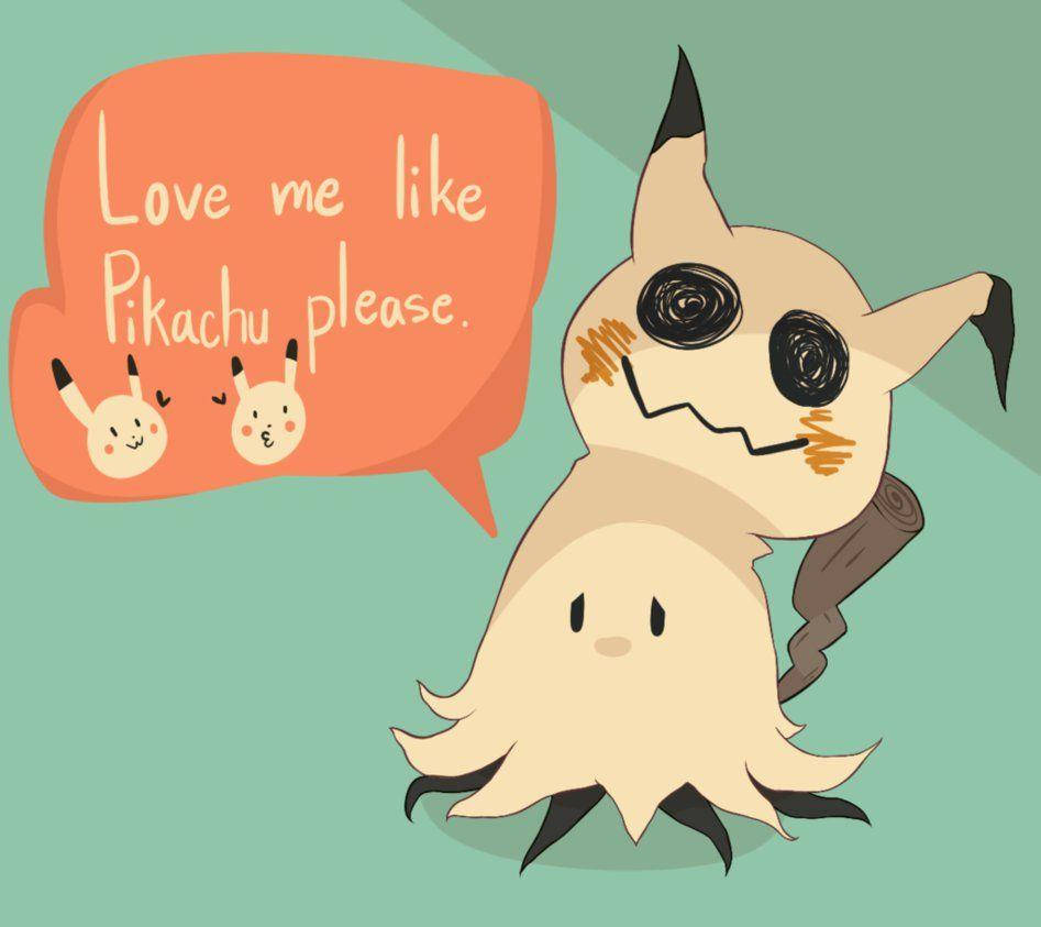 A Cartoon Character With A Speech Bubble That Says Love Me Like Pikachu Please Wallpaper