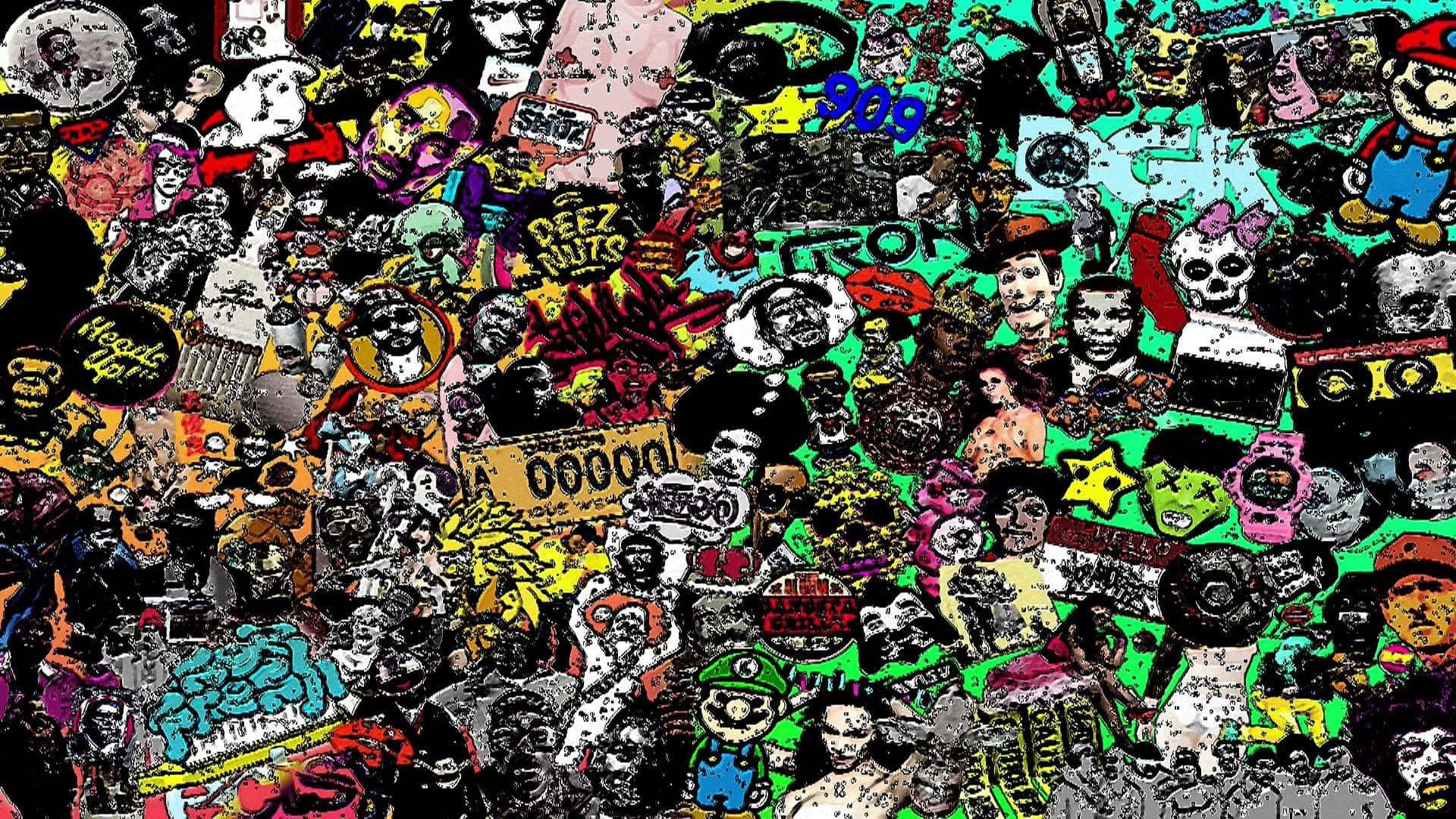 A Collage Of Many Different Types Of Stickers Wallpaper