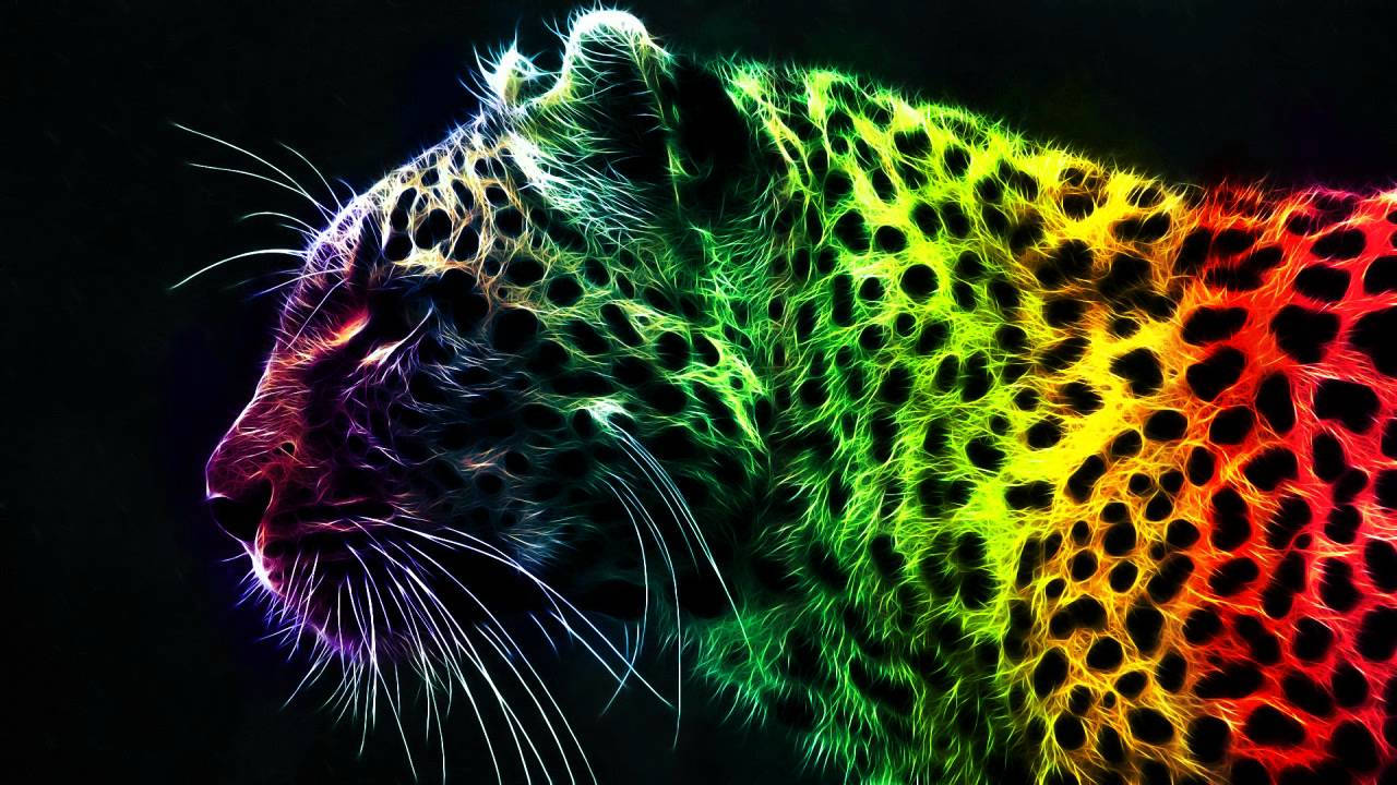 A Colorful Rainbow Tiger, Painted In Majestic Colors Wallpaper