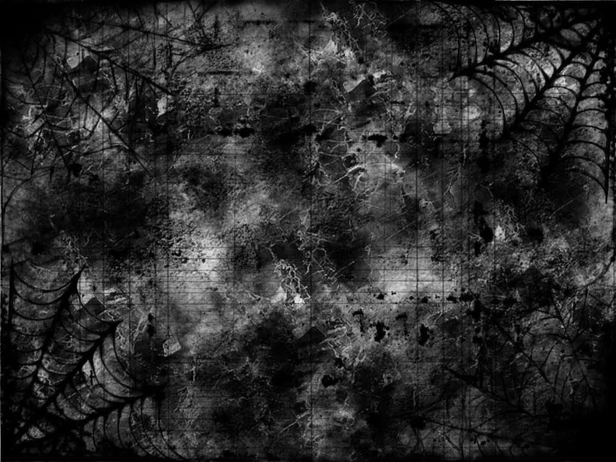 A Dark-gothic Themed Computer Setup Wallpaper