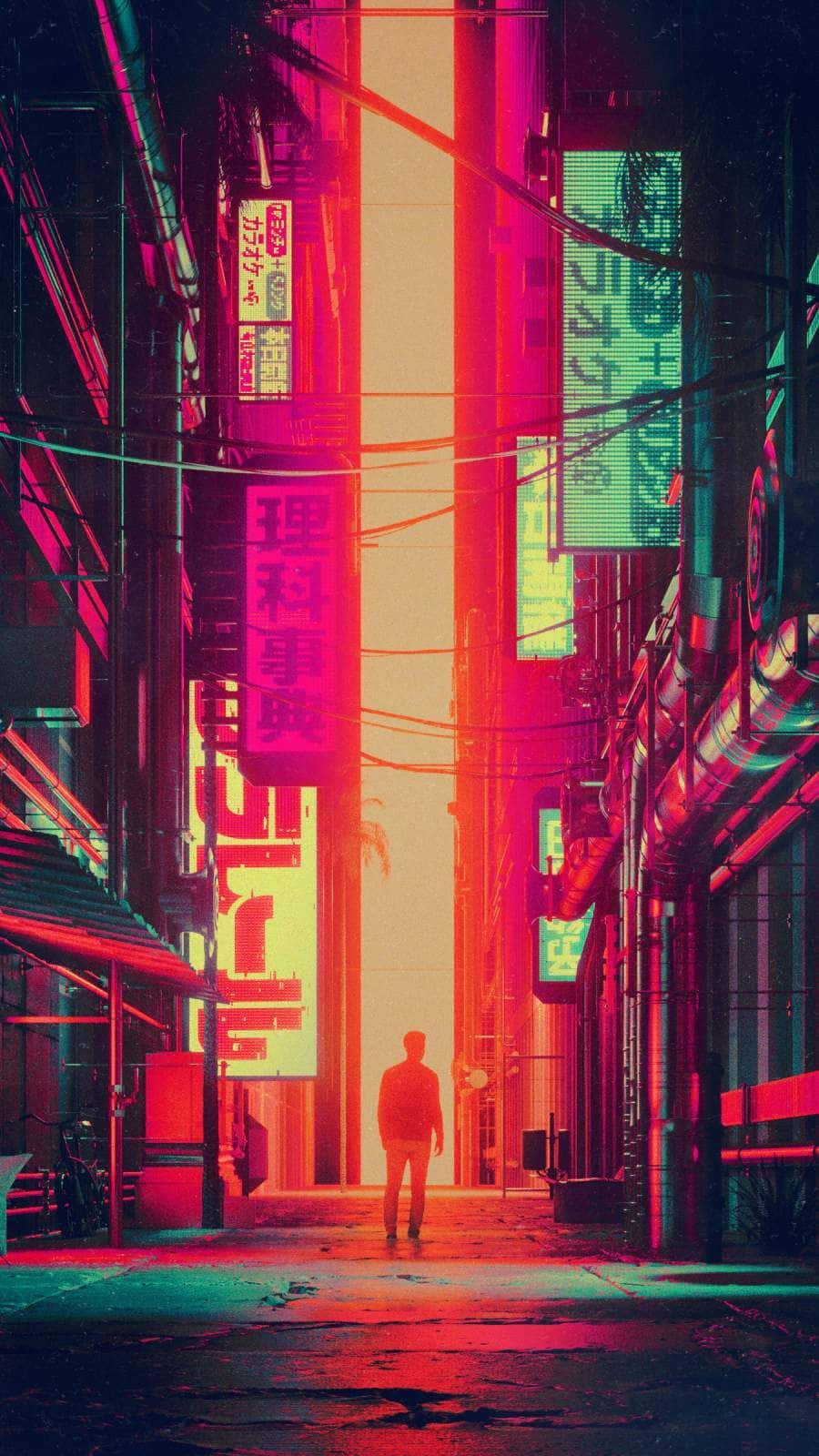 A Futuristic Tokyo Skyline Combines Both Neon-glowing High-rises And Traditional Architecture Wallpaper