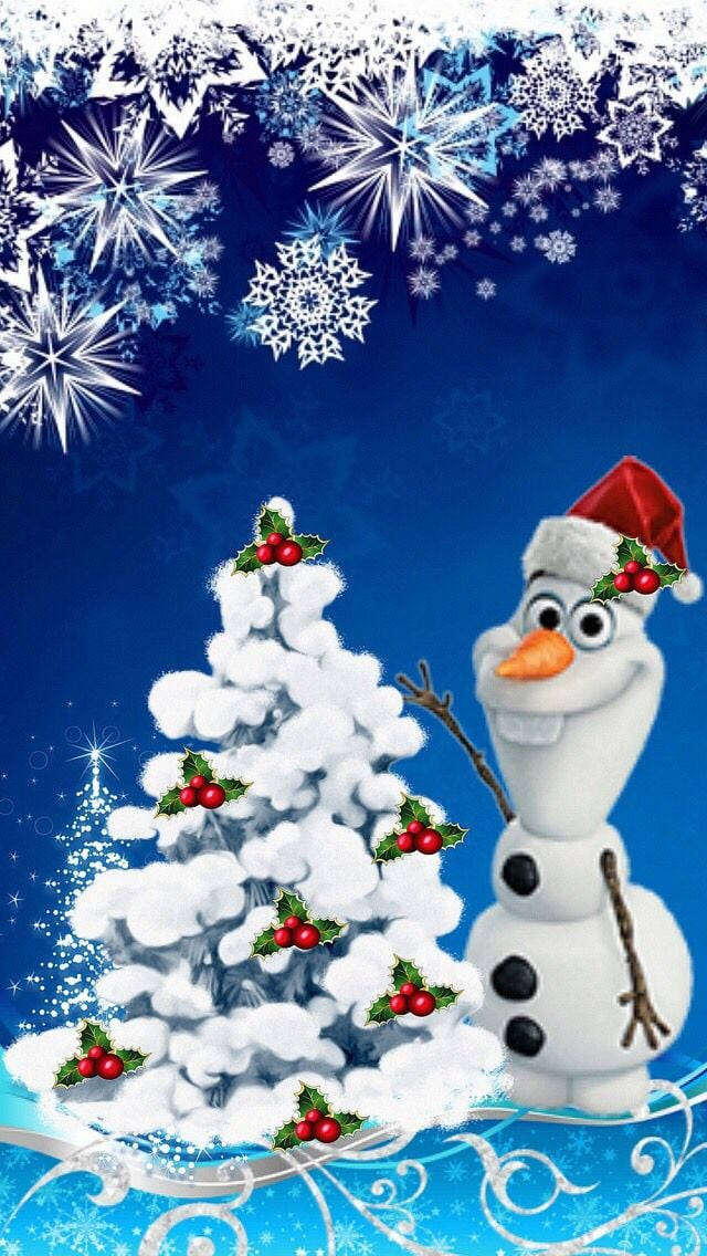 A Heartwarming Disney Christmas Moment Captured With Olaf From Frozen On An Iphone. Wallpaper