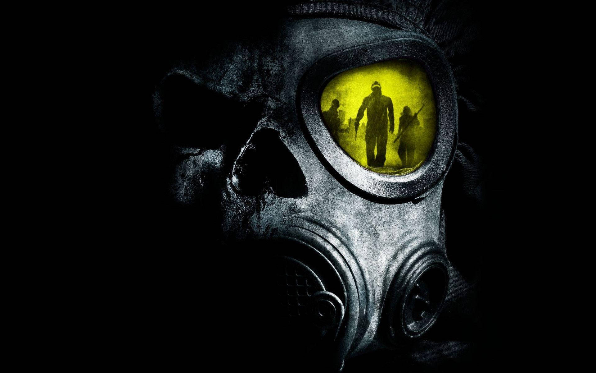 A Man In Distress Wearing A Gas Mask Wallpaper