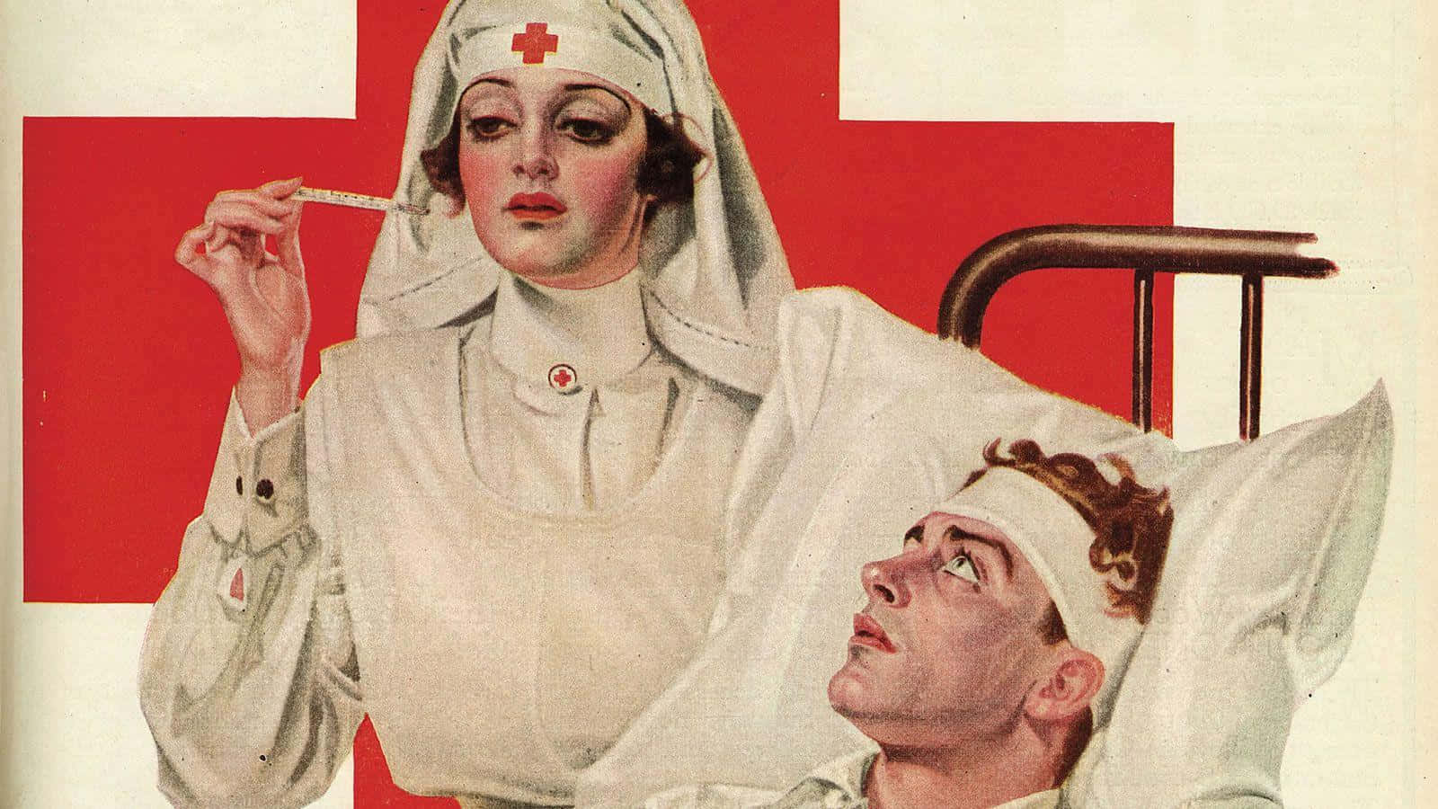 A Nurse Is Laying In Bed With A Man Wallpaper