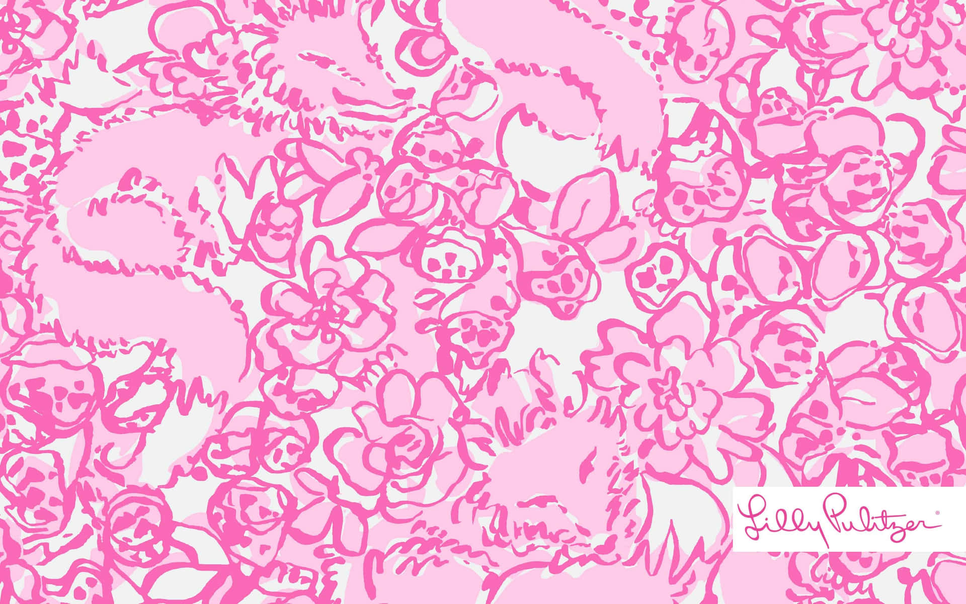 A Pink And White Floral Pattern With A Dragon Wallpaper