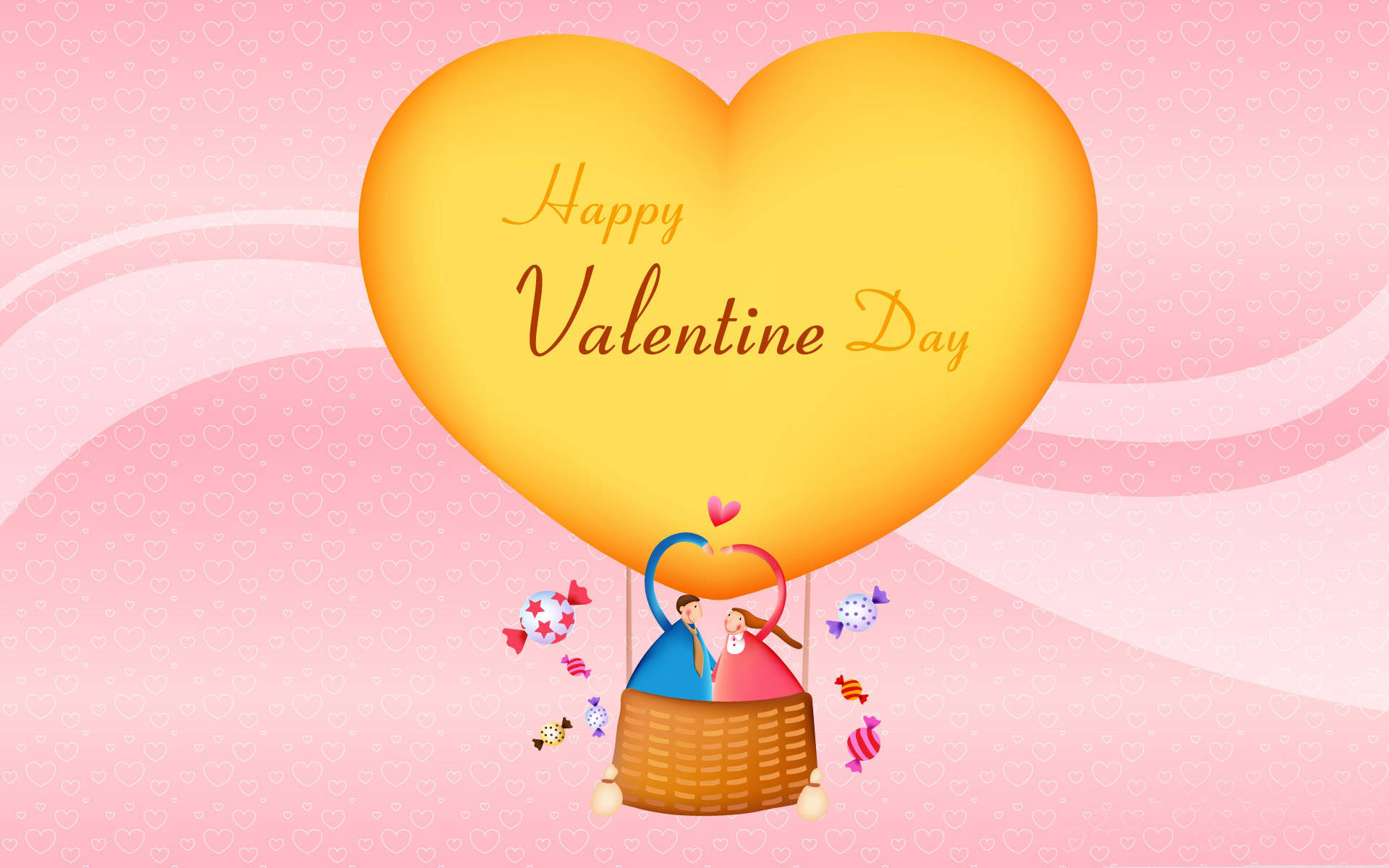 A Pink Background With A Heart Shaped Balloon Wallpaper