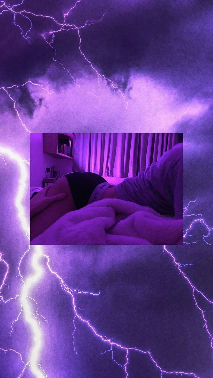 A Purple Lightning Storm Wallpaper