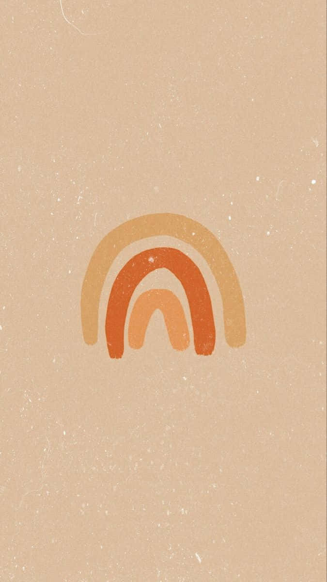 A Rainbow Logo On A Beige Background Wallpaper