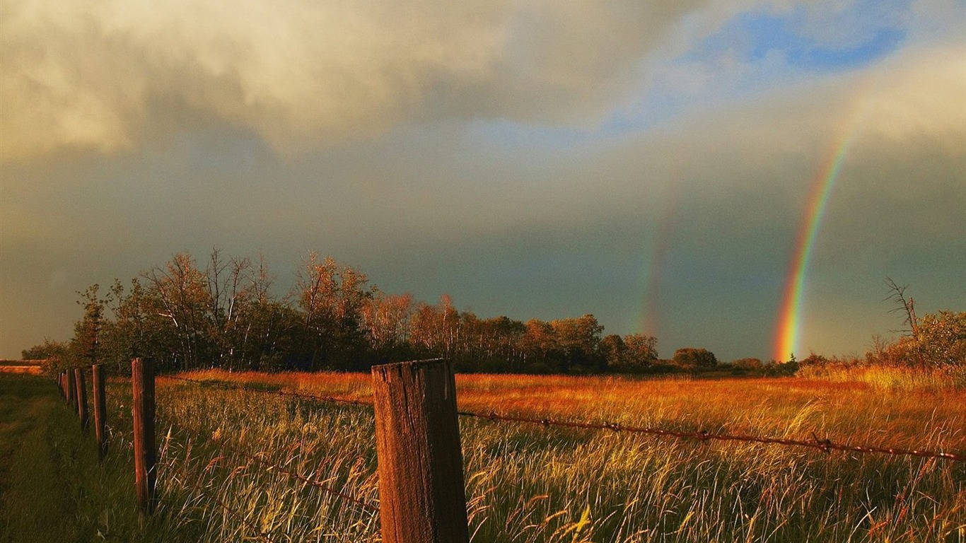 A Rainbow Spreading Over Kansas Wallpaper