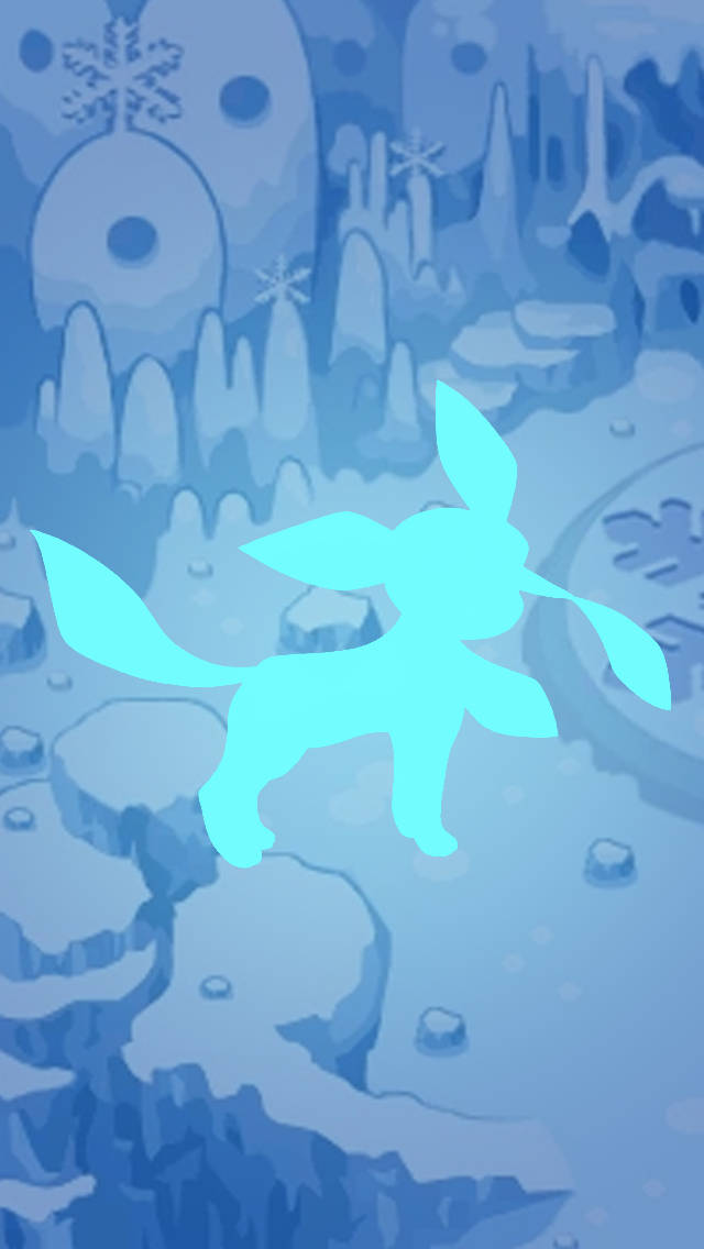 A Stunning Silhouette Of Glaceon Sitting Atop An Icy Hill Wallpaper