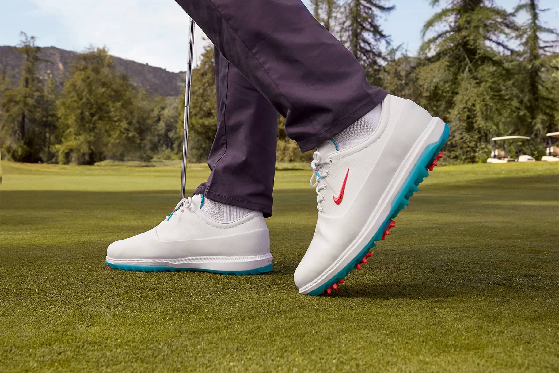 A Stylish Pair Of Nike Shoes On A Golf Course Wallpaper