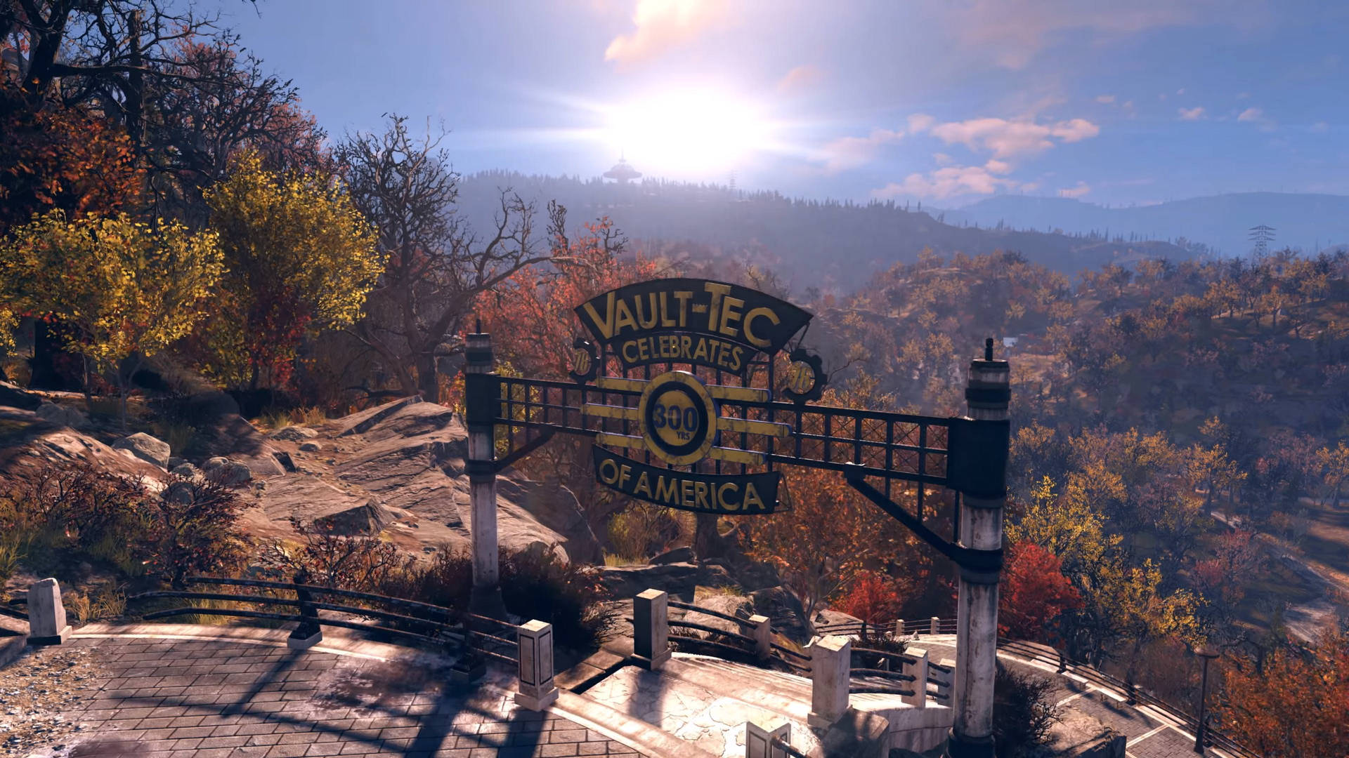 A Sunrise Over A Desolate Landscape In Fallout 76 Wallpaper