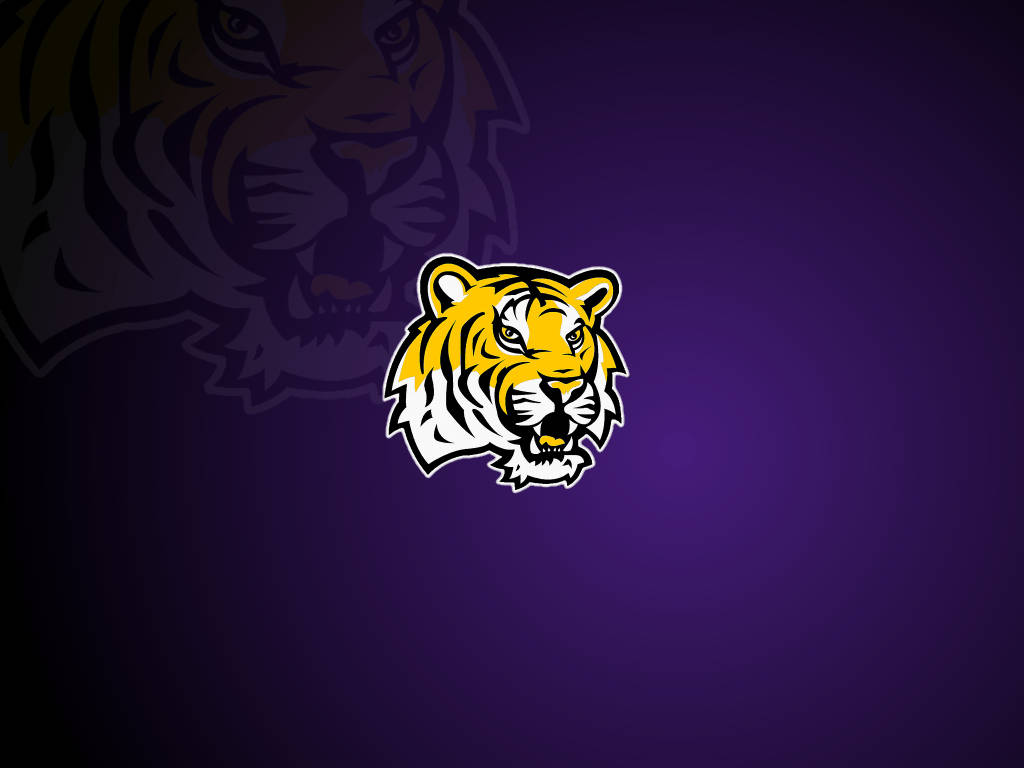 A Tiger Logo On A Purple Background Wallpaper