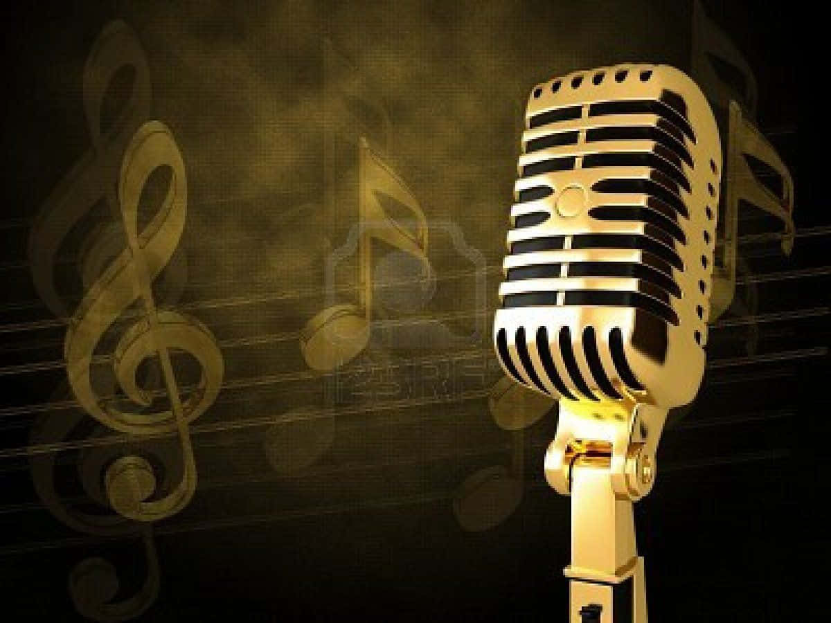 A Treble Clef And A Microphone In Harmony Wallpaper