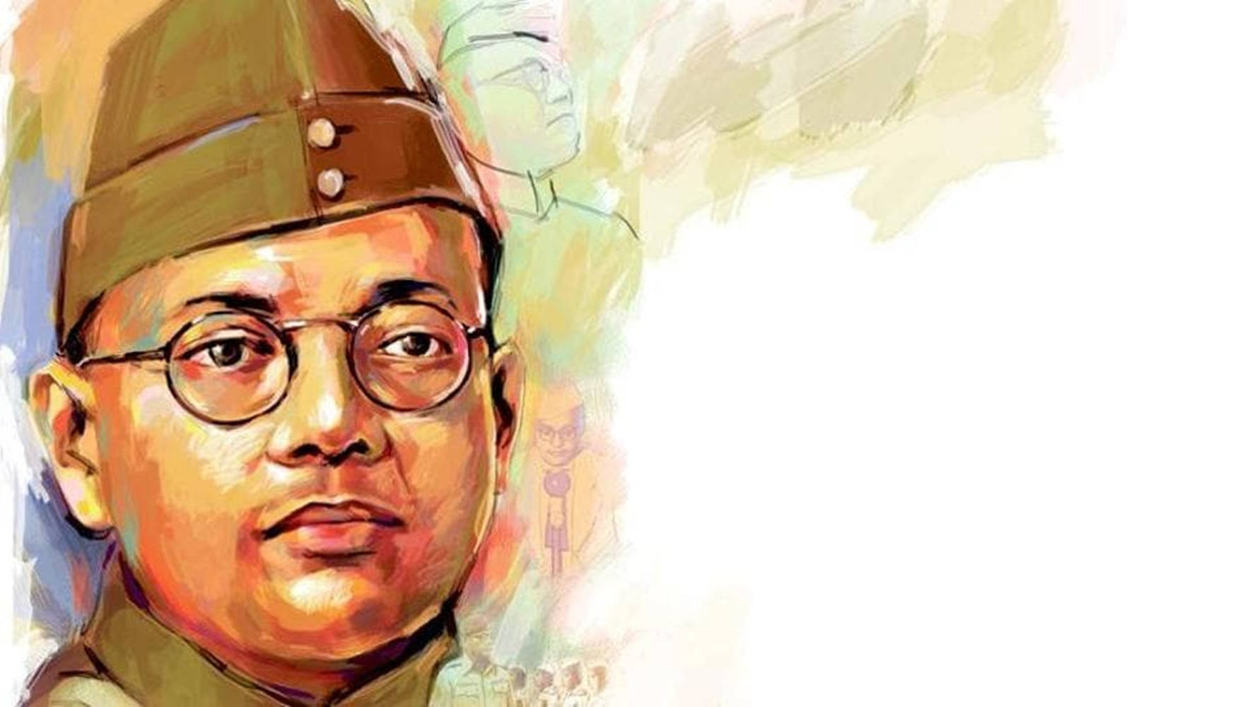 A Vibrant Artistic Tribute To Netaji Subhash Chandra Bose Wallpaper