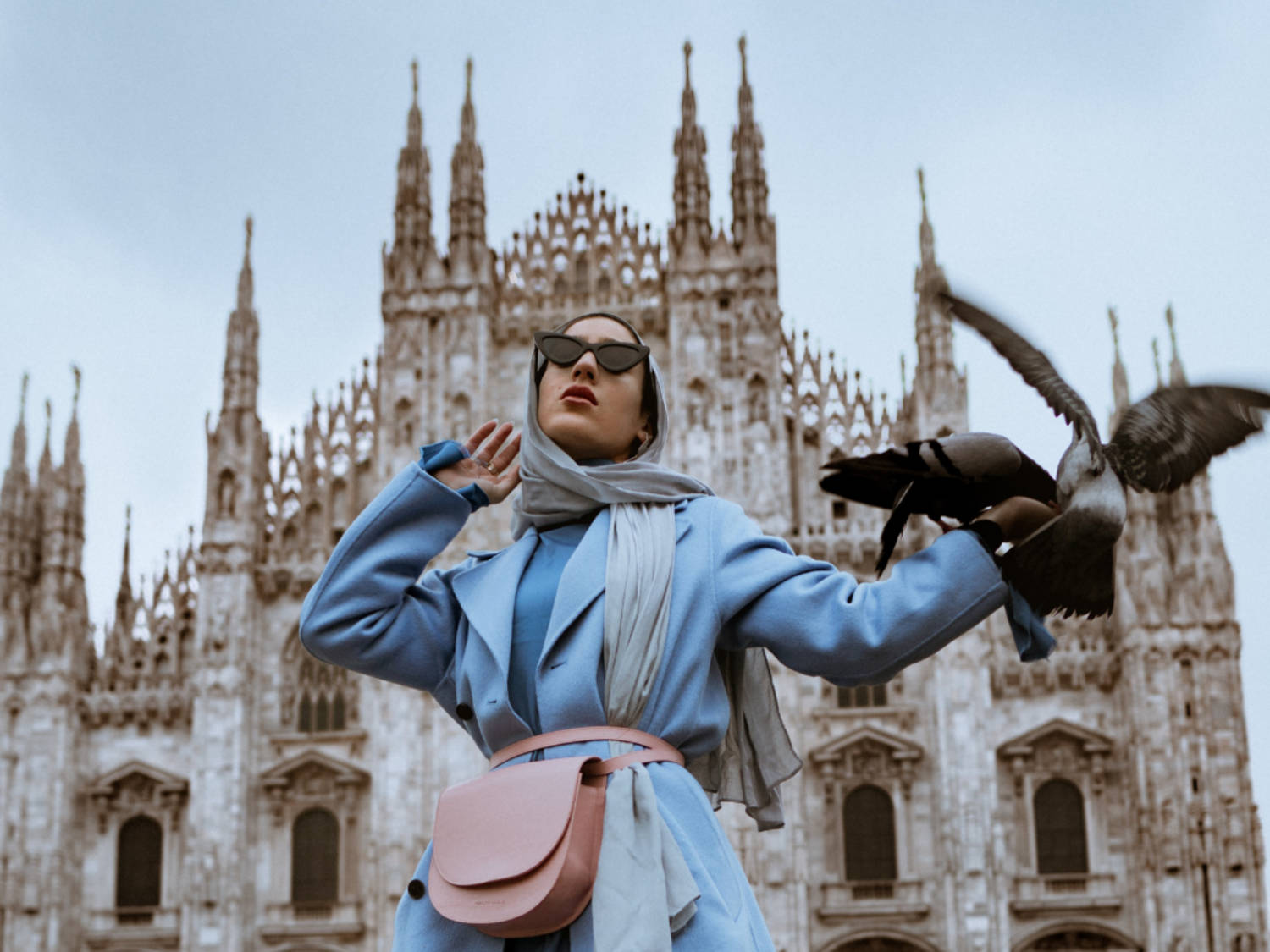 A Woman In A Church In Milan Wallpaper