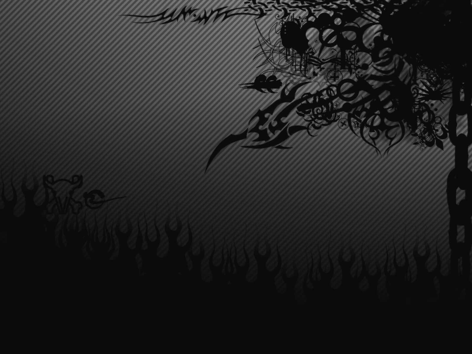 Abstract Black Grey Tribal Design Wallpaper