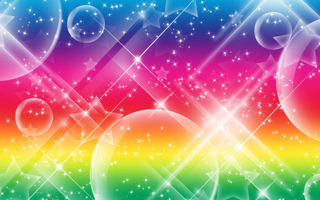 Abstract Colorful Bubbles And Stars Wallpaper